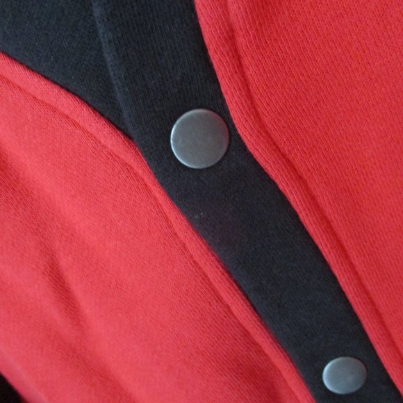 CARDIGAN FLEECE SPORT SWEATER BUTTON UP RED & BLACK SMALL NEW #32 - Picture 4 of 14